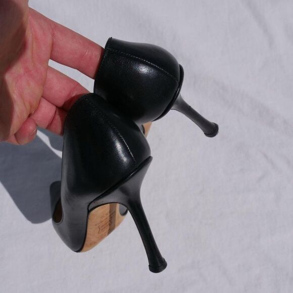 Jimmy Choo black leather stiletto heels - Picture 6 of 8